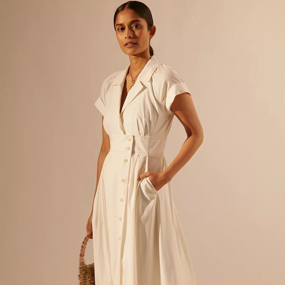 Anthropologie Maeve Poplin sleeve shirtdress midi Hard to find - Picture 1 of 11